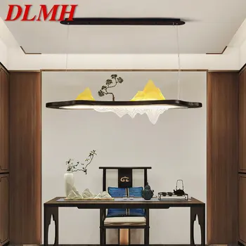 DLMH Kínai Stílusú LED Medál Creative Zen Egyszerűség Téglalap alakú Táj Világítás Csillár Haza Teaház Dekoráció
