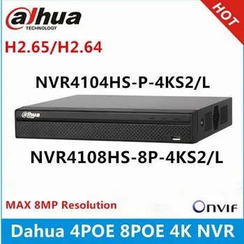 Dahua NVR4104HS-P-4KS2/L 4 CSATORNA, 4 POE NVR4108HS-8P-4KS2/L 8ch a 8PoE portok Max 8 MEGAPIXELES Felbontású 4K Hálózati Videó Rögzítő