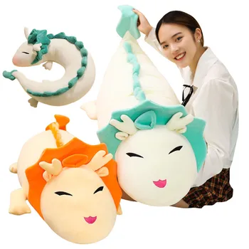 Divat Rajzfilm Sárkány Miyazaki Anime mély kék tengeren chihiro szellemországban Haku Aranyos U-Alakú, Baba, Plüss, Hosszú Párna Játékok Ajándék, a Gyermekek számára&a Gyerekek