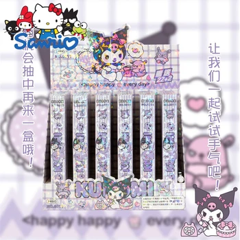 Dobozba csomagolt 24pcs/set Sanrio Zselés Toll Hello Kitty Kuromi A Dallam Aranyos Anime Roller Ball Pen Semleges Toll Írószerek Nagykereskedés
