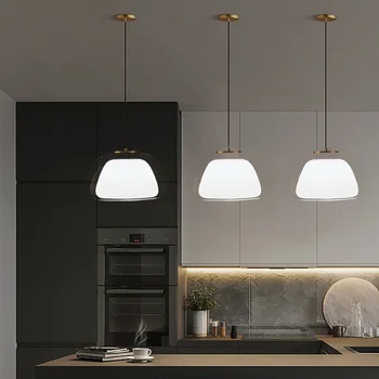 Egyszerű Skandináv stílusú LED Csillár Bár Számláló Étterem függő Lámpák kreatív egyetlen fejét üveg csillár