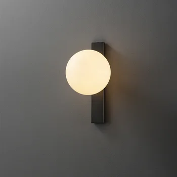 Egyszerű Skandináv Üveg Labdát LED Fali Gyertyatartó Hálószoba Éjjeli Nappali, Folyosó Folyosó Világítás Luxus Lámpák, Otthon Dekoráció