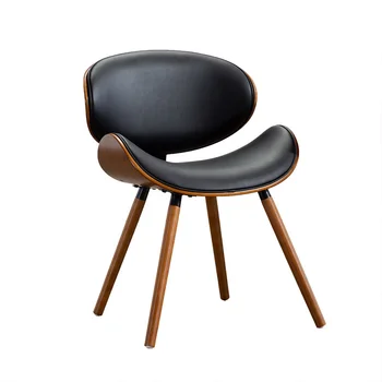 Európai modern, egyszerű luxus szék vissza, bogár alakú kis család, helytakarékos, praktikus tömör fa bőr étkező szék