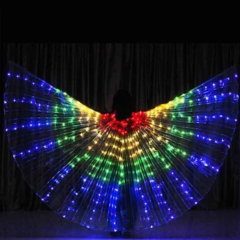 Felnőtt LED tánc szárnyak Ragyogó pillangó szárnyak hastánc kellékek, Karácsonyi hastánc Szárnyak Cosplay Bár Nightculb