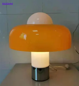 Francia Bauhaus Fények Északi Narancs Gomba Fej asztali Lámpa LED-Modern Íróasztal Világítás Otthon Hálószoba Dekoráció, Beltéri Világítás
