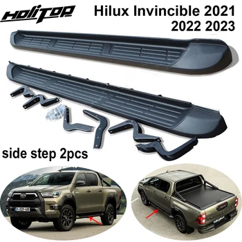 Futó testület pedál oldalon lépés bár a Toyota HiLux Revo Legyőzhetetlen Rocco 2021 2022 2023,eredeti modell,ingyenes furat