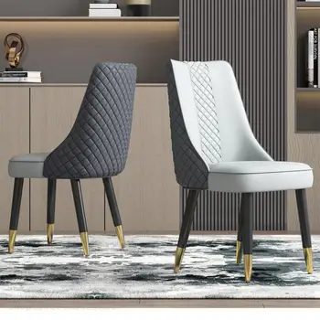 Fény luxus étkező székek Északi olasz elegáns bőr szék haza tömörfa láb vissza széklet hotel étterem modern szék INEK