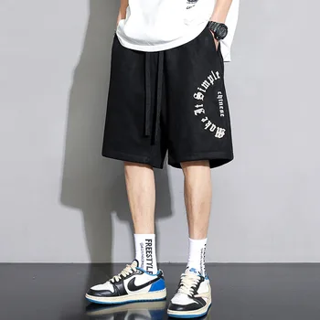 Férfi alkalmi nadrág American vintage nyári sport nadrág kiváló minőségű férfi ruházat Harajuku High Street húzózsinórral laza, rövid