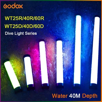 Godox WT25R/WT40R/WT60R RGBWW Merülés Fény Vízálló LED Cső WT25D/WT40D/WT60D 5600K Töltse ki a Fény, A Víz alatti fotózáshoz Lámpa