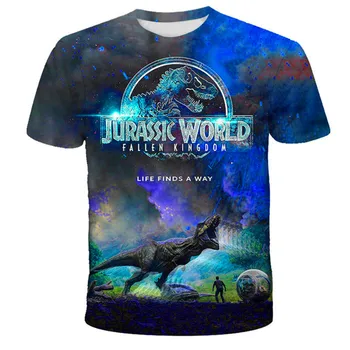 Gyerek Ruházat Jurassic Világ póló Nyomtatás 3D-s Pólók Lányok, Fiúk, Gyerekek Dinoszaurusz Tshirt Baba Maximum Rajzfilm Rövid Ujjú Ruha