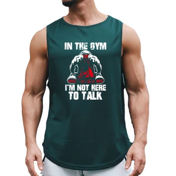 Gym Fitness Izom Singlets Férfiak Edzés Tartály Tetejét Testépítő Póló Nyári Ujjatlan Gyors Száraz T-Shirt Férfi Futó Sport Mellény
