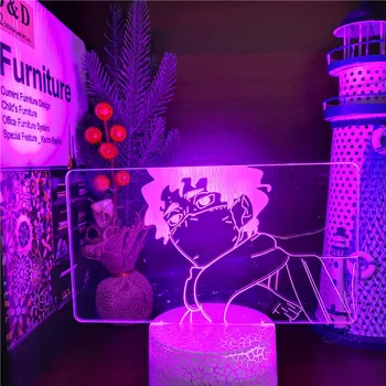 Haikyuu Kiyoomi Sakusa 3D-s Illúzió Led-es Éjszakai Fény, Lámpa Anime Lámpa, RGB Színek Módosítása lakberendezés Lampara asztali Lámpa Manga Ajándék