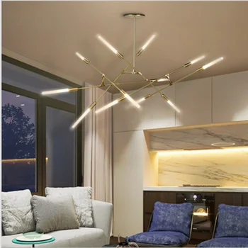 Hajnal Arany Csillár LED design lámpa Multi-fej Vas molekulát csillár Nappali, Hálószoba, étkező, világítótestek