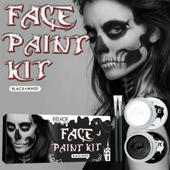 Halloween fekete-fehér test festés test festés vámpír zombi koponya, arc smink festék