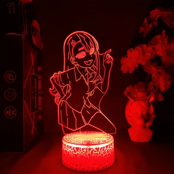 Hayase Nagatoro 3D-s Anime Lámpa, Ne játssz Velem, Miss Nagatoro Manga LED Éjjeli, Szép Ajándék Asztal Dekoratív Este Lámpa