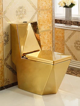 Háztartási arany wc szifon Európai wc tér gyémánt kerámia víztakarékos wc szaniterek
