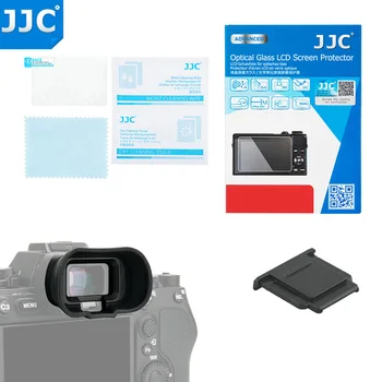 JJC A7IV Kamera Tartozékok Készlet Sony A7M4 A7 IV képernyővédő fólia,Meleg Cipő Borító Sapka,Kereső Hosszú Szemkagyló Helyettesíti FDA-EP19