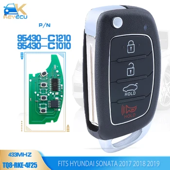 KEYECU 95430-C1010 , 95430-C1210 Flip Távoli Kulcs 433MHz a 2017 2018 2019 Hyundai Sonata TQ8-RKE-4F25