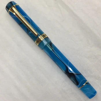 Kaigelu 316A töltőtoll Márvány Kék Akril Celluloid toll Iridium EF F M Nib Klasszikus Toll Gyönyörű Kék-Fekete Tinta a Toll Üzleti