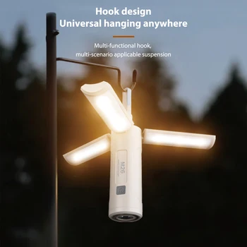 Kemping Lámpa Hordozható Sátor Lámpa Kemping Lámpás Összecsukható Fáklya 4 Világítási Mód Újratölthető Kültéri Vízálló Vészvilágítás