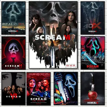 Klasszikus Horror Film, Scream, VI Filmek, Plakátok, valamint a Nyomtatás Fali Vászon Festmény Művészet Horror Képregény-a Képek Szoba Otthoni Dekoráció