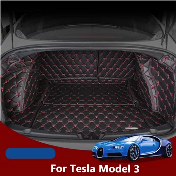 Kocsi Csomagtartójában Mat Vízálló PU Bőr Védelmi Pad Tesla Model 3-lakberendezés Szőnyeg Tálca Védő Kiegészítők Szőnyeg