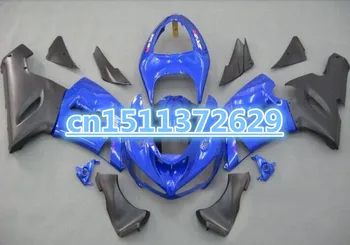 Kék fekete spoiler készlet NINJA ZX 6R 636 05 06 ZX-6R 05-06 ZX6R 2005 2006 ZX 6R 05 06 Hi-grade ABS burkolat-Dor D