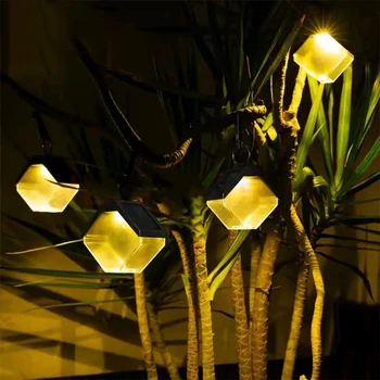 Kültéri Vízálló Napenergia függesztett Lámpák LED Tornácon Klip Dekoráció Kert Rgb Meleg Solar Lámpa Mozgás Érzékelő