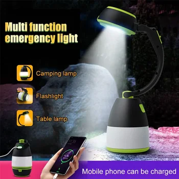 LED Kemping Lámpa USB Tölthető Zseblámpa Szabadtéri Túrázás Kemping Fények Hurrikán Sürgősségi Multi-function Legfényesebb