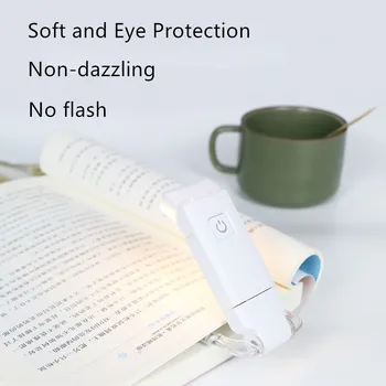LED USB Újratölthető Könyv Fény Mini LED olvasólámpa szemvédő Fényereje Állítható, Clip Hordozható Könyvjelző Olvasni Fény