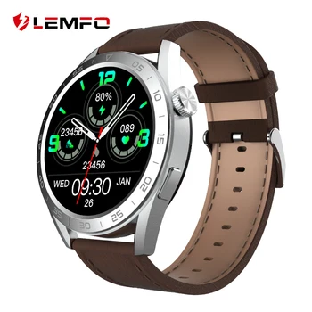LEMFO Intelligens Karóra Férfi Bluetooth Hívás Smartwatch 2023 NFC Vezeték nélküli Töltés Férfi Sport Óra 1.45 Hüvelyk 360*360 HD Képernyő