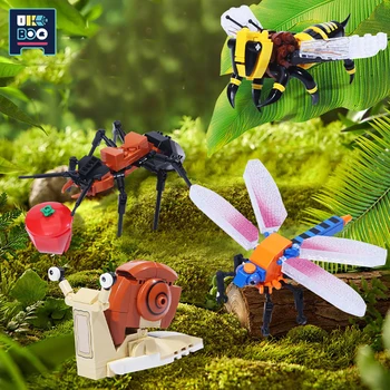 MOC Rovar Tengeri Állatok Modell építőkövei Cápa Repülni Méh Város Építési Tégla Meghatározott Gyermek Puzzle Össze a Gyerekek a Játékok
