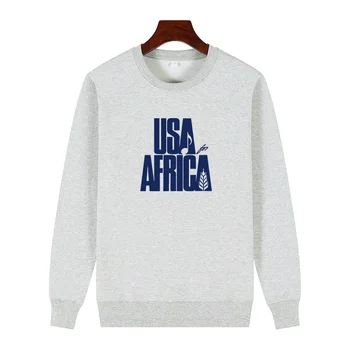 Mi vagyunk a Világ Évforduló USA-Afrika Egyesült Művészek grafikai melegítőfelső polár vastag pulóver kapucnis Férfi sportruházat