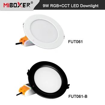 Miboxer 9W RGBCCT LED Beépíthető FUT061 Fehér/Fekete Szabályozható Felső Smart Panel Fény AC 110V, 220V 2.4 G RF Távvezérlő/hangvezérlés