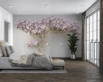 Milofi personnalisé grande benyomást 3D Virágos romantique virágos arbre szereti d'écran dekorációval peinture