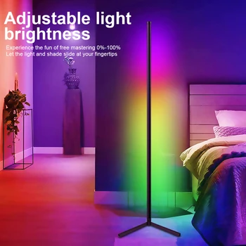 Modern, Egyszerű, RGB LED Sarokban állólámpa Színes Hangulat Világítás Beltéri Álló Lámpa Hálószoba Nappali Otthonunk Dísze