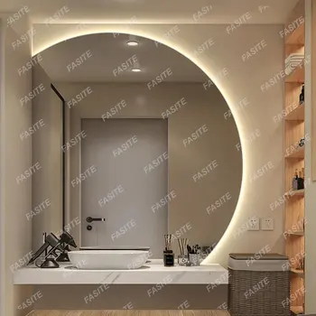 Modern, Intelligens Tükör Mosdó Fogless Smink Zuhany Touch Fürdőszoba Tükör Furcsa Alakú Európai Espejo Inteligente Beltéri Kellékek