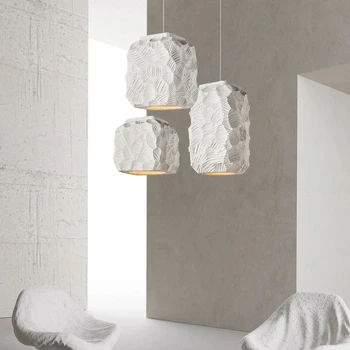 Modern Minimalista Fehér, Nagy Sűrűségű Polisztirol Egységes Étkezési Medál Lámpa LED E27 Világítás Nappali Beltéri Dekor Lámpatest