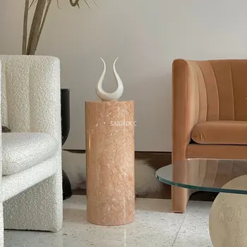 Modern, minimalista stílusú, természetes kő célja, nappali kanapé kerek természetes márvány nagykereskedelmi testreszabási oldalsó asztal