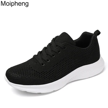 Moipheng Női Cipő Cipők Háló Alkalmi Lélegző Séta Platform Cipő Tenisz Feminino Hölgyek Szilárd Lace-up Sport Cipő