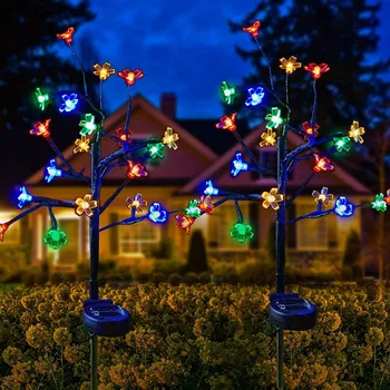 Napenergia Virág Világítás 20 LED-es, Kültéri Napelemes Kerti Lámpák Vízálló Táj Fény a Kertben, Udvaron Út Kerti Dekoráció