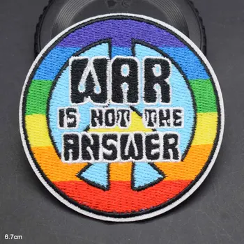 Nem A Háború Nem az A Válasz, Hímzett Béke A Földön, Szeretet, Vas Ruhákat Foltok, Ruházat, Háborúellenes OLODUM póló Férfi
