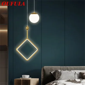 OUFULA Réz Fali Lámpák Falikarok Modern, Egyszerű LED-es Lámpa, Beltéri Lámpatest Otthoni Dekoráció