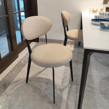 Olasz stílus, minimalista étkező szék háztartási háttámla széklet Modern, egyszerű, vas étterem nettó piros szék