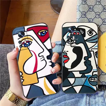 P-Picasso Absztrakt Művészet Festmény Graffiti Telefon Esetében A Xiaomi Mi 10 10T Note10 CC9 CC9E 9 9SE 9T 8 A2 Pro Lite 4G 5G tok