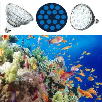 Par38 Izzók 54W Nano Akvárium Világítás E27 LED Tengeri Akvárium Lámpa 450nm Kék Használt LED Sósvízi SPS Korallok LPS