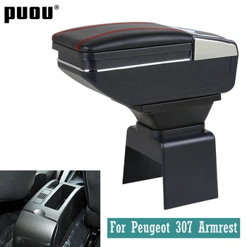 Peugeot 307 központi tartály karfa doboz PU Bőr auto car-stílus központi raktár tartalom doboz pohártartó tartozékok