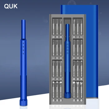 QUK Szakmai Csavarhúzó Készlet 24 1 Precíziós Csavarhúzó Bit Alumínium Ötvözet Nyél Többfunkciós Készlet Javító Eszközök