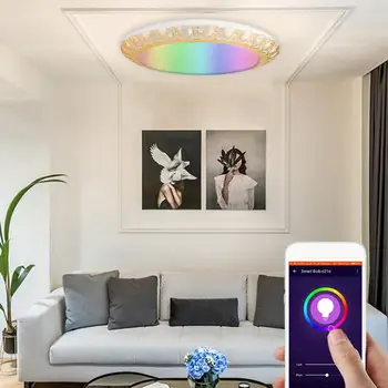 RGB CW 60W WiFi Smart LED Mennyezeti Lámpa Lámpa Kompatibilis az Alexa a Tmall Dzsinn AC85-265V, Modern Led-es Mennyezeti