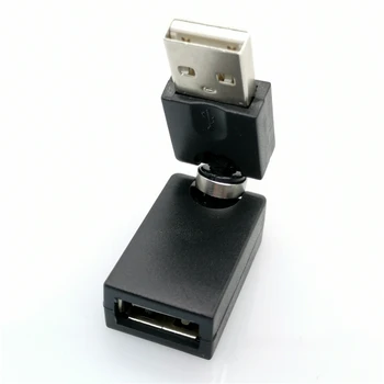 Rugalmas Forgó Csavar, Szög 360 Fokos Forgatható USB 2.0 Adapter Átalakító IJS998 Férfi-USB 2.0 AF Női Adapter Csatlakozó
